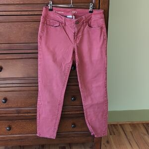 LOFT Women's Rose Colored Skinny Jeans